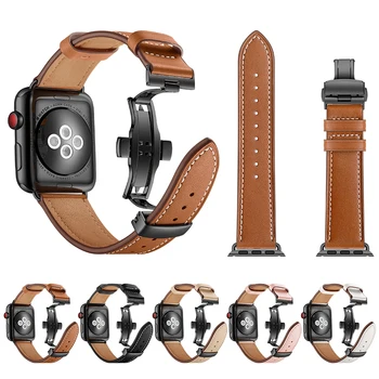 Ādas siksna Apple noskatīties 4 3 2 1 grupa 42mm 38mm 44mm 40mm iwatch 4 skatīties, sērija 4 3 aproce Watchbands Rokas Josta