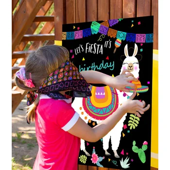 Mexica Pin Astes par Lamu Spēle Alpakas Puse Banner Dzīvnieku Dzimšanas dienu, Bērnu Dušas Rotājumus Bērniem, Meitenes dod priekšroku Piegādēm