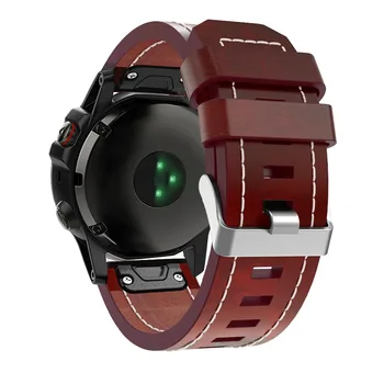 Ādas Siksna Watchband par Garmin Fenix 5x Plus/6x Pro/3/3HR/Mk1 Aproce Band 26mm Ātri Atbrīvot Aproce Fenix 5xPlus