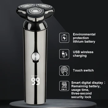 S3000 Elektriskais Skuveklis Bezvadu Izmantot 4D Elektrisko Skuvekli Vīriešiem, USB Uzlādējams Vīriešu Skūšanās Mašīna Ūdensizturīgs Ar Uzlādes Bāze