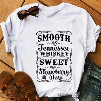 Gluda Kā Tennessee Viskijs Salda kā Zemeņu Vīns vēstuli izdrukāt, t krekls sievietēm smieklīgi vasarā, rudenī, ziemā pamata tshirt drēbes