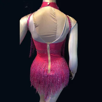 Sexy Mirdzoša Zelta Pušķis Bodysuit Rhinestones Apģērbs Mirdzēt Krelles Kostīmu viengabala Deju apģērbi Dziedātāja Jumpsuit Posmā Kleitas