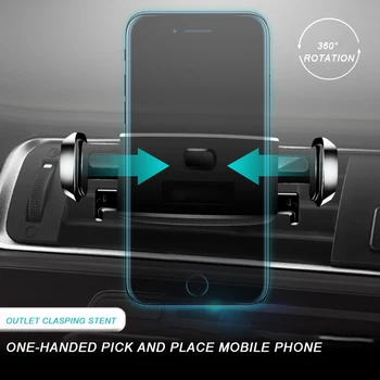 Auto Telefona Turētājs Priekš iPhone 8 X 6 7 XS Max XR Gaisa Vent Mount Automašīnas Turētājs 360 Grādu Ratotable GPS Atbalstu Mobilais Telefons Stāvēt