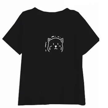 Sagace Harajuku t-veida Topi, T Sievietēm Karikatūra Izdrukāt T-krekls Melns Gadījuma Dāmas Tshirt Ir 2021. Jauno Vasaras T Krekls Sieviešu Lakrosa Топы