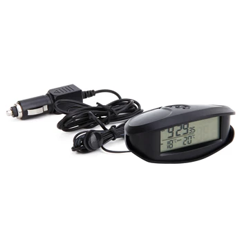 Digitālā Auto Termometrs Gaismas LED Galda Pulkstenis Iekštelpu/āra Termometri Voltmetrs Laiks AlarmBlue Oranžs Apgaismojums EC98