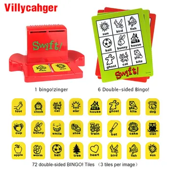 Mācies Angļu Vārdus Bērniem Puzzle Swift Bingo Kartes Mācību Izglītības Rotaļlietas, Angļu Vārdu, Attēlu Spēles Spēle Baby Dāvanu