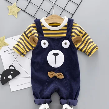 Menoea Baby Boy Apģērbs, Uzvalki 2020. Gadam Bērni Zēnu Kokvilnas Apģērba Komplekti Bērniem ar garām Piedurknēm Svītrainām Topi, Bikses 2gab/Komplekti zēnu drēbes