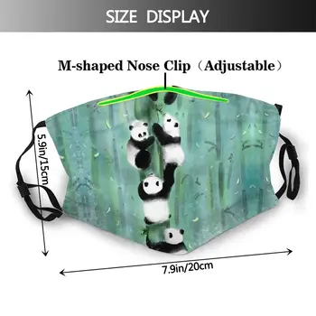 Bambusa Mutes, Sejas Maska Panda Ilgums Sejas Maska ar 2 Filtriem Poliestera Pieaugušo Skaista Maska