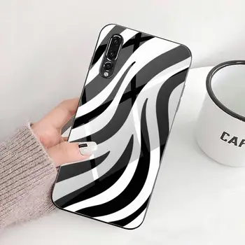 Govs Zebra melna balta modelis Telefonu Gadījumā Rūdīta Stikla Huawei P30 P20 P10 lite godu 7.A 8X 9 10 mate 20 Pro