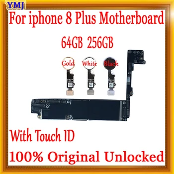 Oriģināls atbloķēt iPhone 8 Plus 5.5 collu Mātesplati , 64GB/256 GB iphone 8 Plus Loģika valde ar/bez Touch ID