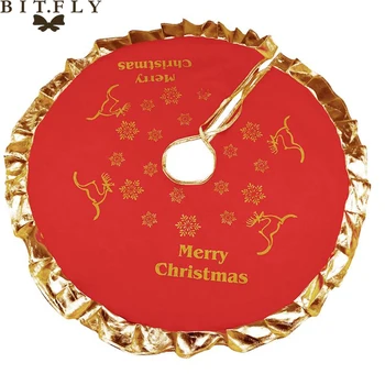 90cm Sarkanā Aļņa Ziemassvētku Eglīte Svārki dāvanu Paklāju Priecīgus Ziemassvētku rotājums Mājās Xmas Party Piegādes jaungada Apdare