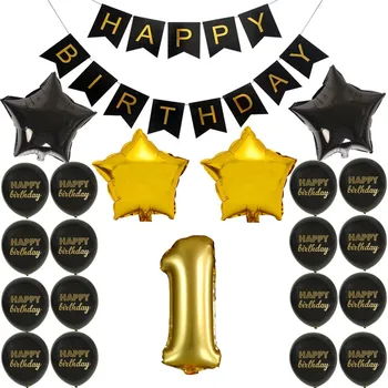 Chicinlife 1 16 18 21 30 35 40 50 Gadus Vecs Balons Happy Birthday Banner Pieaugušo 1. Dzimšanas dienas svinības Jubilejas Dekoru Piederumi