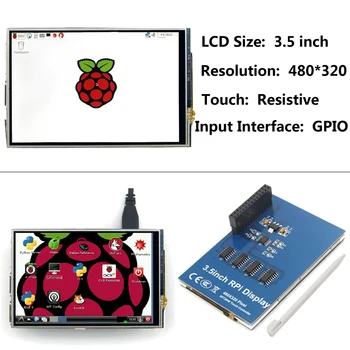 3.5 collu Aveņu Pi 4 Displejs TFT LCD 480*320 Pikseļu Touch Screen Panelis Ekrāna Aveņu Pi 3 Modelis B / 3B Plus