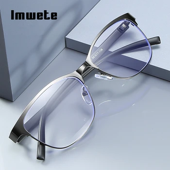 Imwete Vintage Cat Eye Lasīšanas Brilles Sievietēm, Vīriešiem Anti Zilā Gaisma Presbyopic Brilles Vecākiem Metāla Briļļu +1.0 +4.0
