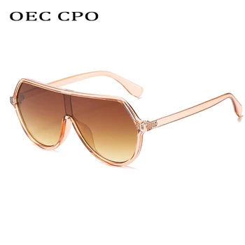 OEC CPO Sieviešu Flat Top Laukumā Saulesbrilles Sieviešu Modes Zīmola Vienā Gabalā Slīpums Saules Brilles Sieviešu Liels Rāmis Vīriešu Brilles UV400