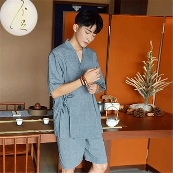 Tradicionālo Vīrieši Sievietes Japāņu Stila Pidžamu Kokvilnas Kimono Yukata Naktskrekls Sleepwear Peldmētelis Atpūtas Cienītājs Homewear Āzijas