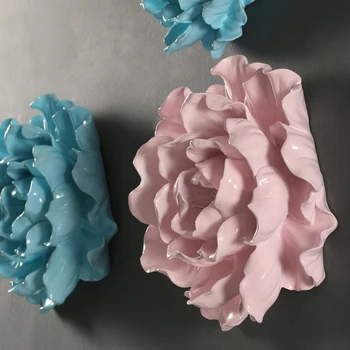 Karstā pārdošanas Eiropas 3D sveķu ziedu sienas karājas Mājās bāra Mēbeļu amatniecības TV fona sienu apdare, baltā, rozā, zilā puķe