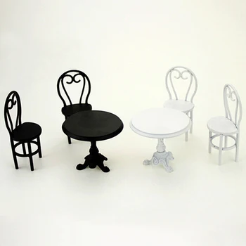 Mini Metāla ēdamgalda Krēsls Set1/12 leļļu Namiņš Miniatūri Aksesuāri Simulācijas Modelis Mēbeles Rotaļlietas Leļļu Māja Apdare