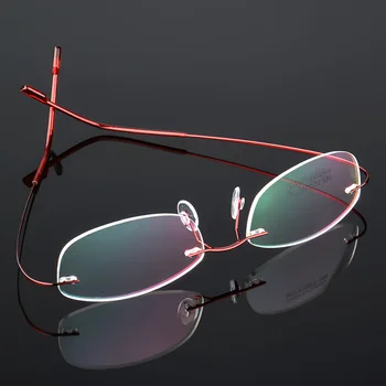 Īpaši Vieglas Sievietes, Briļļu Rāmji Bezrāmju Atmiņas Sakausējuma Brilles Ovāls Tuvredzība Brilles Datoru Elastīgu Optiskās Brilles