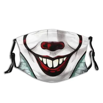 Crazy Clown Vīrieši Sievietes Atkārtoti Mutes, Sejas Maska Šausmu Anti Dūmaka Nepievelk Putekļus Maskas Ar Filtriem Aizsardzības Masku, Respiratoru Purns