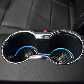 Nekustamā Oglekļa Šķiedras Kausa Turētāja Groove Mat Vāka Uzlīme Par Mustang-2020 Interjera Automašīnas Modificēti Piederumi