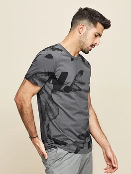 KUEGOU kokvilnas Vīriešu T-krekls ar īsām piedurknēm drukāšanas modes t krekls vīriešiem pagarināšanu slim vasaras tshirt vīriešu tops plus lieluma ZT-390