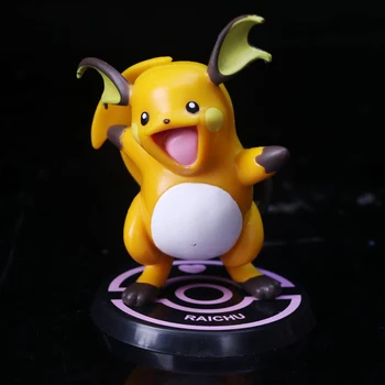 Pokemon Pikachu Rayquaza Raichu Arceus PVC Darbības Rādītāji Rotaļlietas 110mm Anime Pokemon Iet Statuetes 6pcs/komplekts