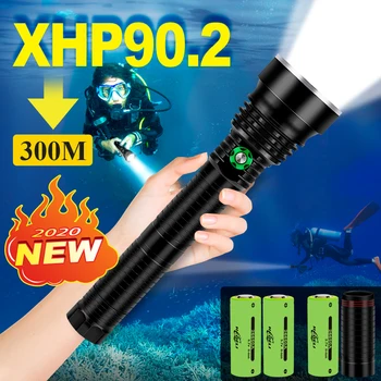 XHP90.2 200 niršanas Lukturīti lāpu jaudīgs LED lukturītis 18650 26650 Uzlādējams Zemūdens lampas xhp90 xhp70 spožas laternas