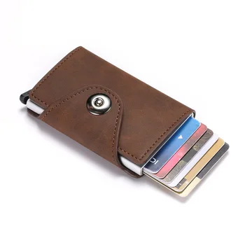 Pasūtījuma nosaukums Vīrieti Sievietes Smart Seifs RFID vizītkaršu Turētājs Rfid Seifs Alumīnija Metāla Kredītu Uzņēmumu Mini Kartes Maku