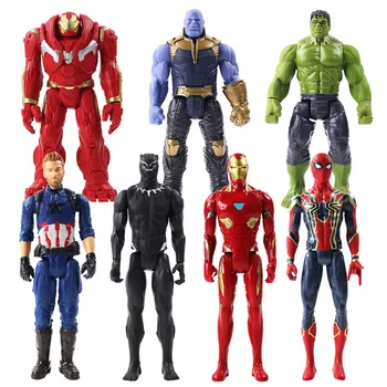 29cm Brīnums Avengers 3 Super Varonis Hulkbuster Thanos Dzelzs Zirnekļa Cilvēks Black Panther Captain America, Iron Man Pontons PVC Attēls Rotaļlietu