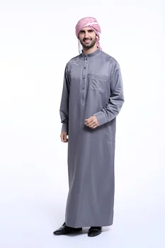 Augstas kvalitātes Musulmaņu Islama Apģērbi vīriešiem Arābija Izšuvumi abaya plus lieluma dubaija Vīriešu Kaftan garām piedurknēm Jubba apģērbi