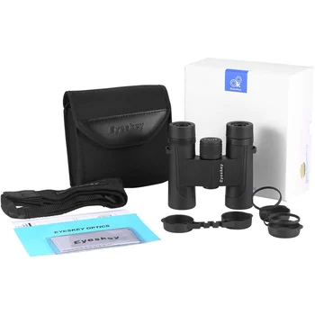 Eyeskey HD 10x25 Mini Binokļi Pieaugušajiem Ūdensizturīgs Kompakts un Pārnēsājams Teleskops Premium Optika Kempings Medību un Āra