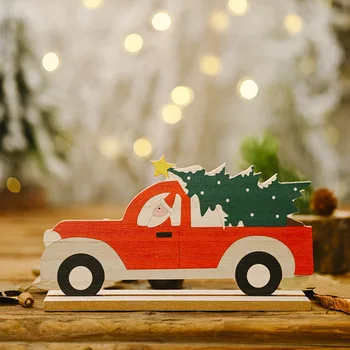 Ziemassvētku Rotājumu Ziemassvētku Koka DIY Kulons Apdare Santa Klauss Koka Auto Kulons Rotājumi Ir 2021. Ziemassvētki un Jaunā Gada Dāvanu