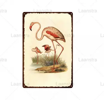 Retro Alvas, Dzelzs Loksne, Dzīvnieku Un Ziedu Dārzu Dekori, Metāla, Skārda Zīme Putnu Papagailis Flamingo Ziedu Saulespuķu Peonija Narcišu Sienas Māksla