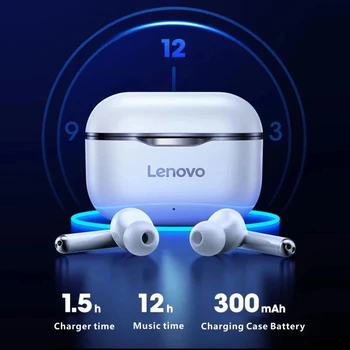 TWS Austiņas Lenovo LP1 Bluetooth 5.0 Earbuds Bezvadu Lādēšanas Ailē 9D Stereo Sporta Ūdensizturīgs Austiņas Ar Mikrofonu Mic