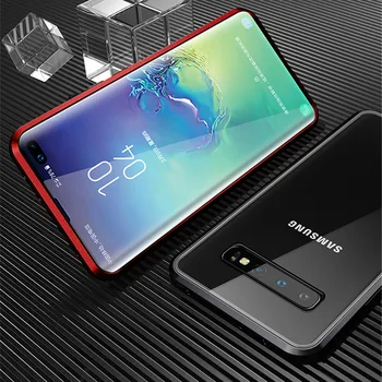 Double-sided Rūdīts Stikls Metāla Magnētiskās Case For Samsung Galaxy S10 Plus S10E 5G Gadījumā Mobilo Adsorbcijas Tālruņa Vāciņu Capa