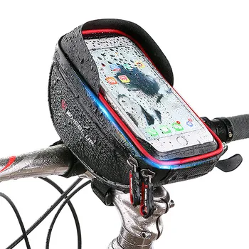 SOONHUA 6.0 collu Ūdensizturīgs Bike Velosipēdu Mobilā Tālruņa Turētājs Stāvēt Gadījumā Motocikla Stūres Kronšteina, Soma, iPhone X, Samsung, LG