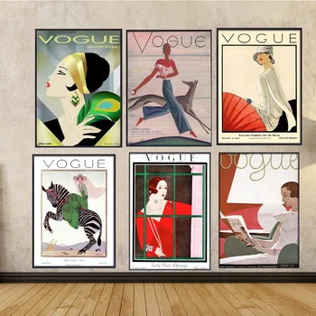 Sienas Art pictures Vintage Cuadros Vogue Attēls Citātus, Plakātu un Izdrukas Audekls Gleznošanai Sieviešu Vintage Plakāti Dekoratīvu Attēlu