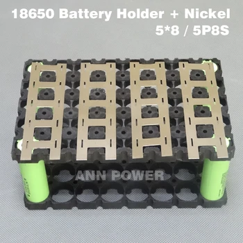 5*8 (5P8S) 18650 baterijas turētāju, + tīra niķeļa, Lai 8S 24V lifepo4 akumulatoru 5P8S akumulatora turētājs un tīra niķeļa jostas