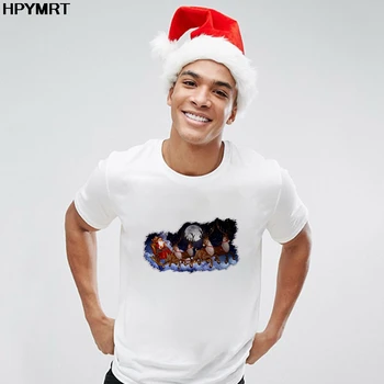 Vīriešu T-krekls Jauno Gadu Modes Apģērbu Priecīgus Ziemassvētkus Suns ar Ziemassvētku Cepuri Iespiests T Krekls Vīriešu Grafiskais Tshirt Top Lakrosa Sieviešu