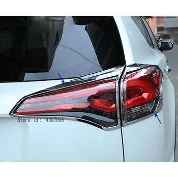 Auto virsbūves aizmugures atpakaļ Gaismas lampas rāmis stick chrome ABS vāciņš melns, 4gab Toyota RAV4 2016 2017 2018