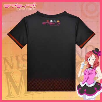 Japāņu Anime Love Live! T-krekls Nishikino Maki Poliestera T Krekls Lovelive Vasaras Aktīvās Modes Vīriešu un Sieviešu Drēbes