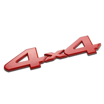 Sarkans/Melns/Sudraba 3D 4x4 Metāla Logotips Auto Uzlīmi, Emblēmu Žetons Decal Deciration Piederumi Jeep Grand Cherokee Wrangler Ford