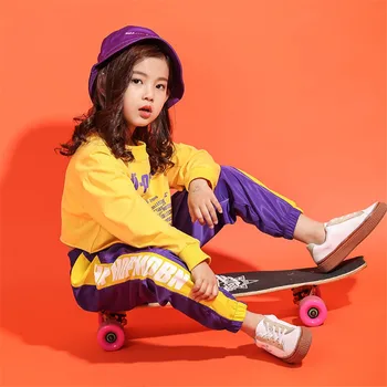 2019 Bērniem hiphop Drēbes, Džeza Deju Kostīmi Krekli & Bikses Bērniem, Studentu Iela Deju apģērbi
