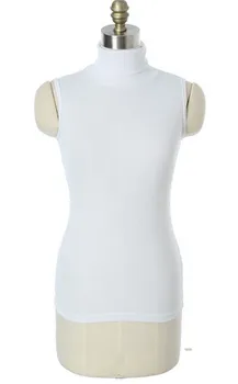 Jauno Modes Kokvilnas Sieviešu augstu uzrullētu apkakli bez Piedurknēm Slim T-krekls Pamata Krekls Sieviešu Gadījuma Top Tee Pavasara Bezmaksas Piegāde
