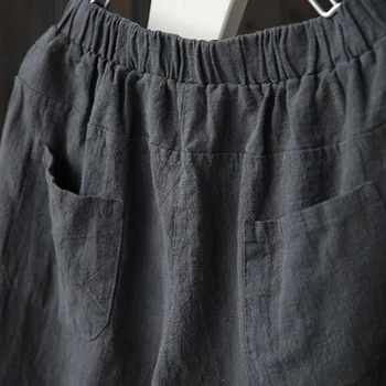 Vintage Plus Lieluma Bikses 5XL Sieviešu Harēma Bikses Pavasara Elastīgs Viduklis Kabatas Kokvilnas Karstā Zaudēt Streetwear Gadījuma Bikses
