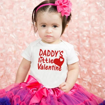 Tētis ir Maz Valentīna Jaundzimušais Meitene Valentīna Zīdaiņu Kombinezonus Baby Toddler Meitenes Valentīna Diena Puse Jumpsuit Mīlestība Apģērbs