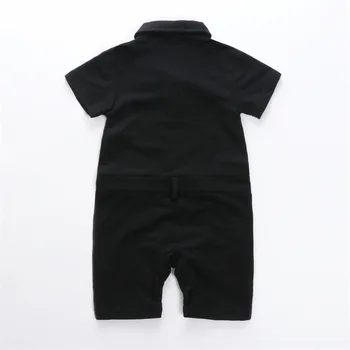 Ir 2021. Zēni Vasaras Apģērbu Jumpsuit (Dungriņi) Raibs Džentlmenis Jaundzimušo Bērnu Apģērbu Īsām piedurknēm viengabala Jauno Dzimis Romper