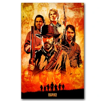 Peinture Karstā Red Dead Redemption 2 Plakāti pie Sienas Art Sienas Attēlu Zīda Apgleznošana Mājas Dekoru 30*45cm 40*60cm 50*75cm