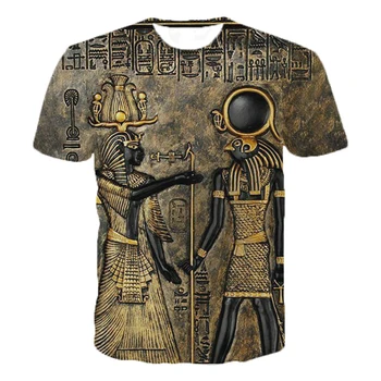 Vasaras Gadījuma T-krekls 3D Iespiesti Senās Ēģiptes T Krekli, Vīriešu, Sieviešu Senās Ēģiptes Hiphop Streetwear Tshirts Modes Topi, t-veida